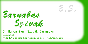 barnabas szivak business card