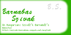 barnabas szivak business card